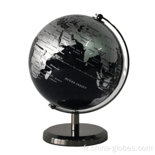 Globe terrestre vintage noir décoratif